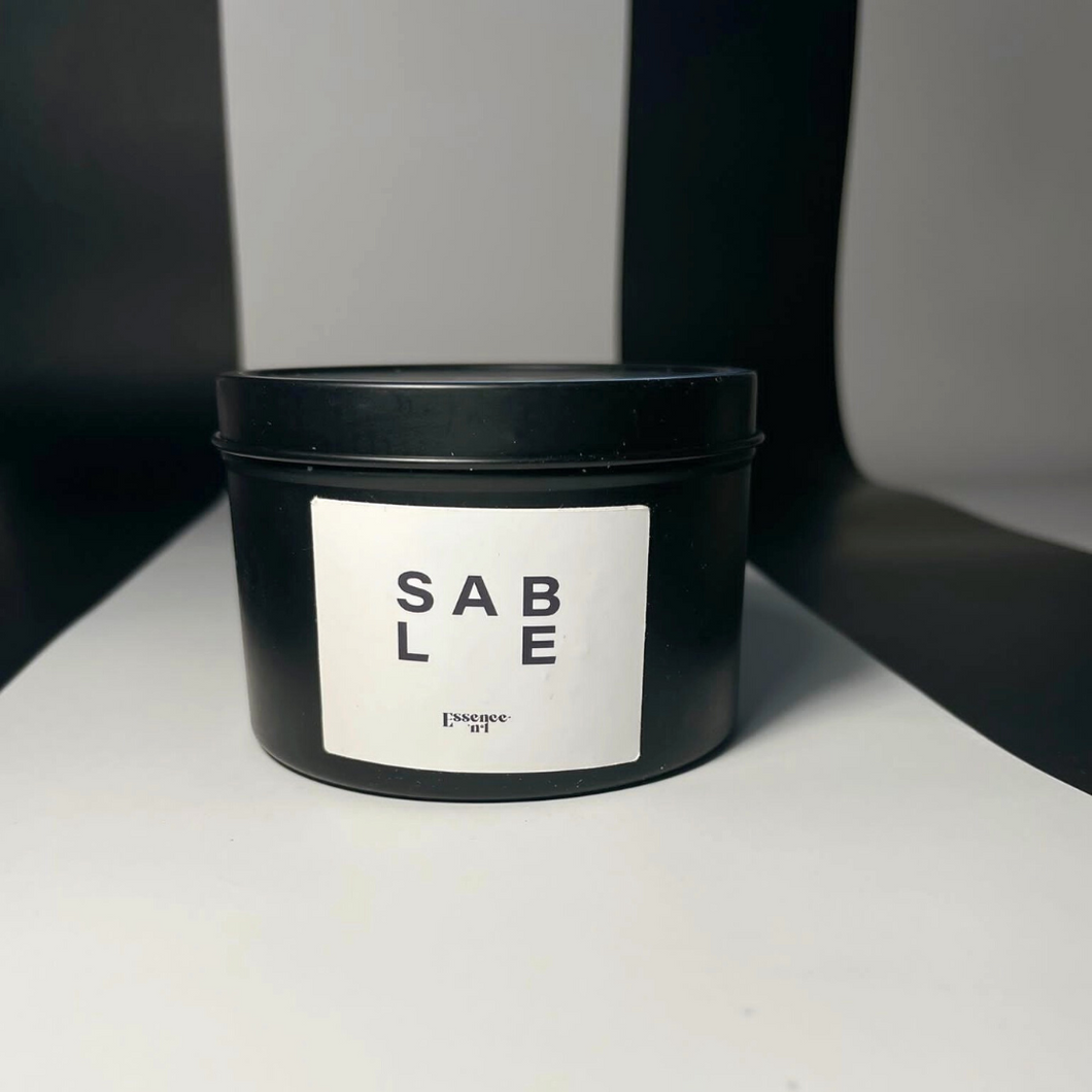 Sable Inspired by Noir Opium soy wax tin candle